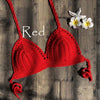 Image of Solid Bikinis Mujer Swimsuit Crochet Red Bikini Top Knit Sexy Bikinis Women's Swimming Bra Large Female Swimwear S - XL 2019 New