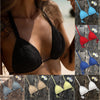 Image of Solid Bikinis Mujer Swimsuit Crochet Red Bikini Top Knit Sexy Bikinis Women's Swimming Bra Large Female Swimwear S - XL 2019 New