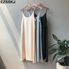 Image of Spring summer 2019 Woman Tank Dress Casual Satin Sexy Camisole Elastic Female Home Beach Dresses v-neck camis sexy dress