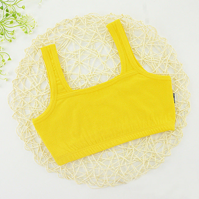 Summer Girls Tank Cotton Vest Kids Underwear Colored Baby Camisole Student Undershirts 4-14Y Teenager Tank Top For Children