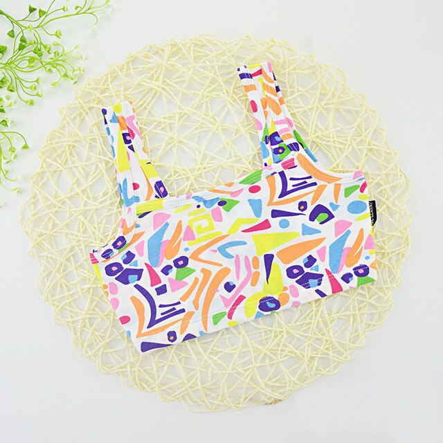 Summer Girls Tank Cotton Vest Kids Underwear Colored Baby Camisole Student Undershirts 4-14Y Teenager Tank Top For Children