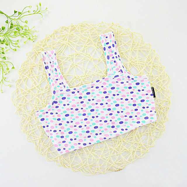 Summer Girls Tank Cotton Vest Kids Underwear Colored Baby Camisole Student Undershirts 4-14Y Teenager Tank Top For Children