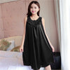 Image of Summer Sexy Satin Night Dress Women Big Size 4xl Silk Nightgown Women Lace Lingerie Nightdress Sleeveless Nightie Sleepshirts