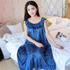 Image of Summer Sexy Satin Night Dress Women Big Size 4xl Silk Nightgown Women Lace Lingerie Nightdress Sleeveless Nightie Sleepshirts
