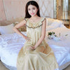 Image of Summer Sexy Satin Night Dress Women Big Size 4xl Silk Nightgown Women Lace Lingerie Nightdress Sleeveless Nightie Sleepshirts