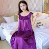 Image of Summer Sexy Satin Night Dress Women Big Size 4xl Silk Nightgown Women Lace Lingerie Nightdress Sleeveless Nightie Sleepshirts
