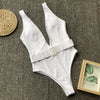 Image of Swimsuit 2019 Push Up Bikini Sexy Mulheres 7 Colors One Piece Bandeau Beachwear Belt Swimwear Swimsuit Mulher Monokini