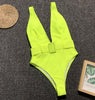 Image of Swimsuit 2019 Push Up Bikini Sexy Mulheres 7 Colors One Piece Bandeau Beachwear Belt Swimwear Swimsuit Mulher Monokini