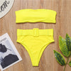 Image of Swimsuit 2019 Push Up Bikini Sexy Mulheres 7 Colors One Piece Bandeau Beachwear Belt Swimwear Swimsuit Mulher Monokini