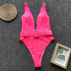 Image of Swimsuit 2019 Push Up Bikini Sexy Mulheres 7 Colors One Piece Bandeau Beachwear Belt Swimwear Swimsuit Mulher Monokini