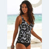 Image of Swimsuit 2020 Two Piece Tankini Swimsuits Women Swimwear Vintage Plus Size Swimwear Women Padded Bathing suit Bikini set XXXL