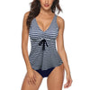 Image of Swimsuit 2020 Two Piece Tankini Swimsuits Women Swimwear Vintage Plus Size Swimwear Women Padded Bathing suit Bikini set XXXL