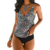 Image of Swimsuit 2020 Two Piece Tankini Swimsuits Women Swimwear Vintage Plus Size Swimwear Women Padded Bathing suit Bikini set XXXL