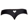 Image of Swimsuit Women Bikini Bottoms Bikini Heart Shaped Open Swimwear Thong Bikini Black Cute Swim Trunks Short Ladies Swimwear