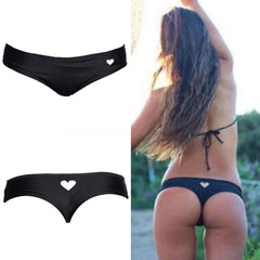 Swimsuit Women Bikini Bottoms Bikini Heart Shaped Open Swimwear Thong Bikini Black Cute Swim Trunks Short Ladies Swimwear