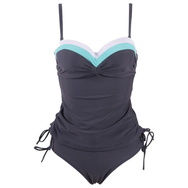 TCBSG 2019 Newest Push Up Sexy Tankini Plus Size One Piece Swimsuit Underwire Swimwear Women Summer Vintage Bathing Suits XXXL