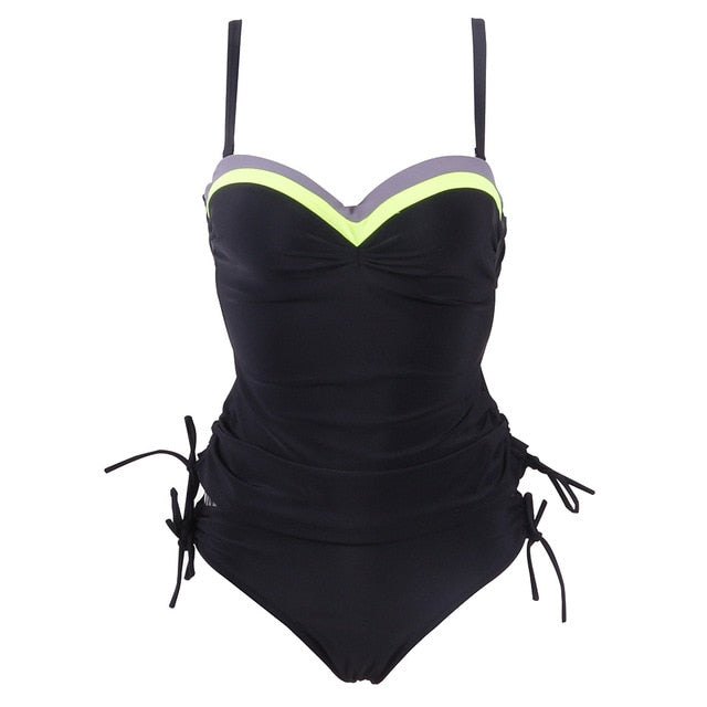 TCBSG 2019 Newest Push Up Sexy Tankini Plus Size One Piece Swimsuit Underwire Swimwear Women Summer Vintage Bathing Suits XXXL
