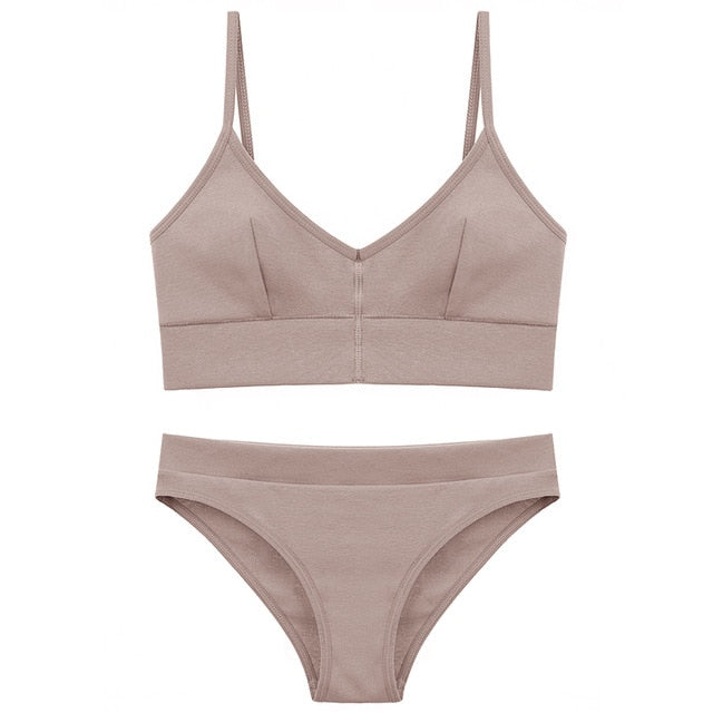 TERMEZY 2019 New Women Fashion Cotton Lingerie Wireless Bras For Women Push Up Bra Set comfortable Sexy Underwear Free Shipping