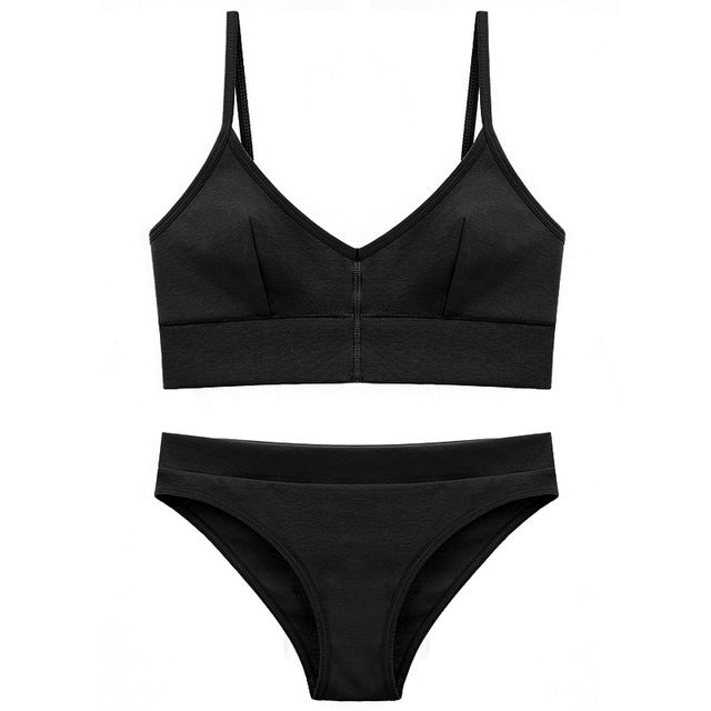 TERMEZY 2019 New Women Fashion Cotton Lingerie Wireless Bras For Women Push Up Bra Set comfortable Sexy Underwear Free Shipping