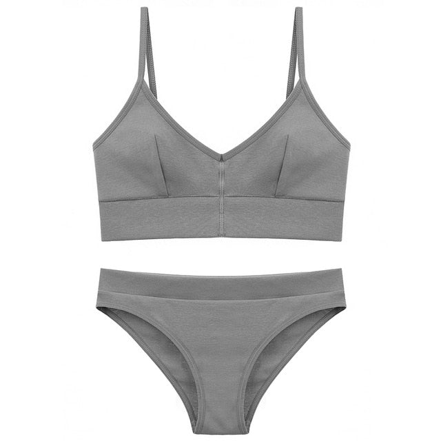 TERMEZY 2019 New Women Fashion Cotton Lingerie Wireless Bras For Women Push Up Bra Set comfortable Sexy Underwear Free Shipping