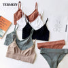 Image of TERMEZY 2019 New Women Fashion Cotton Lingerie Wireless Bras For Women Push Up Bra Set comfortable Sexy Underwear Free Shipping