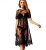Image of TOKITIND Summer Women Sexy Swimsuit Lace Crochet Bikini Cover Up Swimwear Beach Dress Pareo Beach Tunic Cover ups Capes Dress