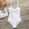 Image of Turmeric Sexy bodysuits one piece Push up sexy bikini 2019 White vintage swimsuit women swimwear underwire Monokini Beach wear