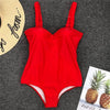 Image of Turmeric Sexy bodysuits one piece Push up sexy bikini 2019 White vintage swimsuit women swimwear underwire Monokini Beach wear