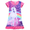 Image of Unicorn Princess Dress Fashion Summer Soft Girls Dress Nightgown Kids Dresses Night Gown Pajamas Dress Sleepwear Pyjamas Clothes