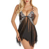 Image of V Neck Lace Visible Mesh Lingerie Babydoll Nightgown With Thong Women Hot Sexy Sleepwear Nightdress Spaghetti Strap Sleepdress#W