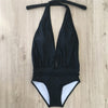 Image of V Neck  One Piece Swimwear Women Sexy Swimsuit Print Push Up Swimming Suit Halter 2020 Bathing Suit Femme Maillot De Bain