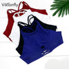 Image of Vikionfly 10Color Bikini Top High Neck Swimwear Tops Women 2019 Cut Out Padded Swimsuit Swimming Bra Back Cross Bathing Suit