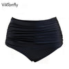 Image of Vikionfly 3XL High Waisted Bikini Bottoms Plus Size Swim Shorts Women Swimsuit Bathing Suit Swimwear Panties Black Yellow 3XL