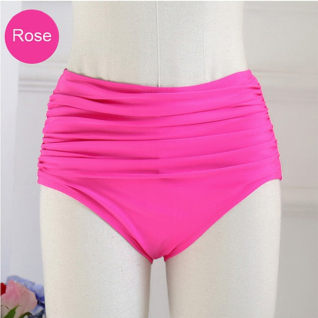 Vikionfly 3XL High Waisted Bikini Bottoms Plus Size Swim Shorts Women Swimsuit Bathing Suit Swimwear Panties Black Yellow 3XL
