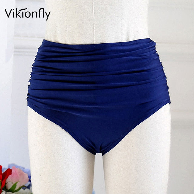 Vikionfly 3XL High Waisted Bikini Bottoms Plus Size Swim Shorts Women Swimsuit Bathing Suit Swimwear Panties Black Yellow 3XL