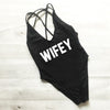 Image of WIFEY Sexy Swimsuit Women Swimwear One Piece Bodysuit Push Up Monokini Halter Cross Bathing Suit Swim Suit Wear Female Beachwear