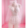 Image of Wedding Dress Bridal Transparent Romantic Nightgown Exotic Apparel Sexy Costume Selebritee Sexy Lingerie Hot BabyDoll AD0507