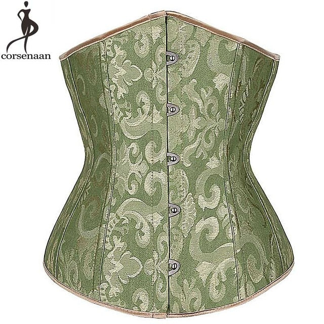 Wholesale Dropshipping Corset Underbust Waisttrainer Gothic Boned Chest Binder Gorset Sexy Femme Floral Plus Size Korsett Women