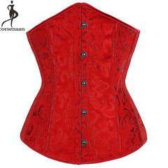 Wholesale Dropshipping Corset Underbust Waisttrainer Gothic Boned Chest Binder Gorset Sexy Femme Floral Plus Size Korsett Women