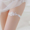 Image of Wholesale Women Girl Princess Cosplay Wedding Party Bridal Lace Floral Blue Leg Ring Loop Stocking Garter Belt