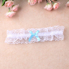 Wholesale Women Girl Princess Cosplay Wedding Party Bridal Lace Floral Blue Leg Ring Loop Stocking Garter Belt