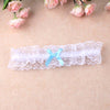 Image of Wholesale Women Girl Princess Cosplay Wedding Party Bridal Lace Floral Blue Leg Ring Loop Stocking Garter Belt
