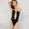 Image of Woman Deep V Bodysuit Clear Strap Backless Plunge Thong Push Up padded Bra Body Shaper Suit Convertible Seamless Low Back