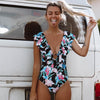 Image of Women 2020 Flounce Off Shoulder Swimsuit Ruffle One Piece Swimsuit Women Sexy Bodysuit Monokini Swimwear Bathing Suit