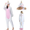 Image of Women Animal Pajamas Flannel Sleep Lounge Adults Sleepwear Cute Unicorn Lemur Tiger Stitch Cartoon Onesies Pyjama Sets