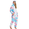 Image of Women Animal Pajamas Flannel Sleep Lounge Adults Sleepwear Cute Unicorn Lemur Tiger Stitch Cartoon Onesies Pyjama Sets