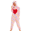 Image of Women Animal Pajamas Flannel Sleep Lounge Adults Sleepwear Cute Unicorn Lemur Tiger Stitch Cartoon Onesies Pyjama Sets