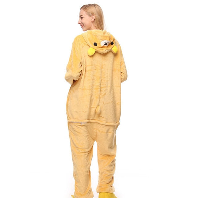 Women Animal Pajamas Flannel Sleep Lounge Adults Sleepwear Cute Unicorn Lemur Tiger Stitch Cartoon Onesies Pyjama Sets