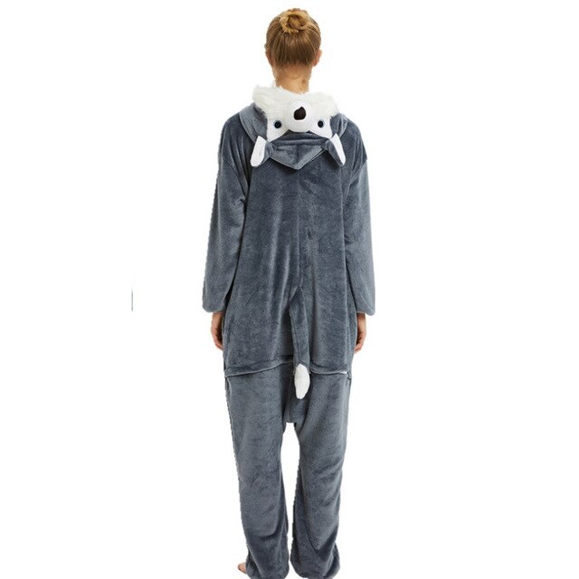 Women Animal Pajamas Flannel Sleep Lounge Adults Sleepwear Cute Unicorn Lemur Tiger Stitch Cartoon Onesies Pyjama Sets