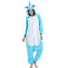 Image of Women Animal Pajamas Flannel Sleep Lounge Adults Sleepwear Cute Unicorn Lemur Tiger Stitch Cartoon Onesies Pyjama Sets